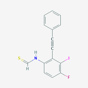 molecular formula C15H9FINS B12601421 N-[4-Fluoro-3-iodo-2-(phenylethynyl)phenyl]methanethioamide CAS No. 647025-73-8