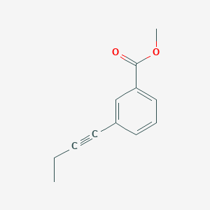 molecular formula C12H12O2 B12601522 Benzoic acid, 3-(1-butynyl)-, methyl ester CAS No. 880348-98-1