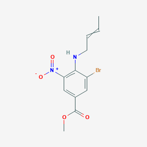 molecular formula C12H13BrN2O4 B12601546 Methyl 3-bromo-4-[(but-2-en-1-yl)amino]-5-nitrobenzoate CAS No. 881909-48-4