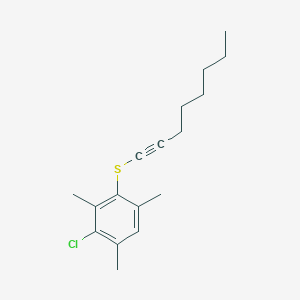 molecular formula C17H23ClS B12601609 Benzene, 2-chloro-1,3,5-trimethyl-4-(1-octynylthio)- CAS No. 648436-21-9