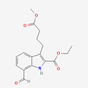 molecular formula C17H19NO5 B12601689 Ethyl 7-formyl-3-(4-methoxy-4-oxobutyl)-1H-indole-2-carboxylate CAS No. 917568-23-1