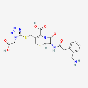 (6R,7S)-7-[[2-[2-(aminomethyl)phenyl]-1-oxoethyl]amino]-3-[[[1-(carboxymethyl)-5-tetrazolyl]thio]methyl]-8-oxo-5-thia-1-azabicyclo[4.2.0]oct-2-ene-2-carboxylic acid