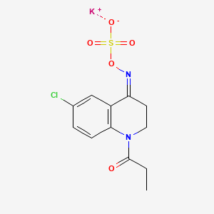 Hydroxylamine-O-sulfonic acid, N-(6-chloro-2,3-dihydro-1-(1-oxopropyl)-4(1H)-quinolinylidene)-, potassium salt
