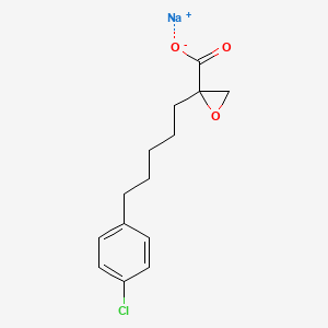 Sodium 2-(5-(4-chlorophenyl)pentyl)oxirane-2-carboxylate