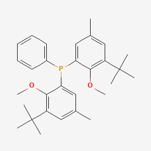 molecular formula C30H39O2P B12601767 Bis(3-tert-butyl-2-methoxy-5-methylphenyl)(phenyl)phosphane CAS No. 917614-25-6