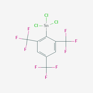 molecular formula C9H2Cl3F9Sn B12601863 Stannane, trichloro[2,4,6-tris(trifluoromethyl)phenyl]- CAS No. 650583-82-7