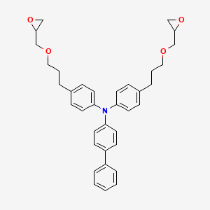 molecular formula C36H39NO4 B12601884 N,N-Bis(4-{3-[(oxiran-2-yl)methoxy]propyl}phenyl)[1,1'-biphenyl]-4-amine CAS No. 875545-60-1
