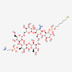 (alpha-D-mannopyranosyl)-(1->2)-[6-O-(2-aminoethylphosphono)-(alpha-D-mannopyranosyl)]-(1->2)-(alpha-D-mannopyranosyl)-(1->6)-(alpha-D-mannopyranosyl)-(1->4)-(2-amino-2-deoxyalpha-D-glucopyranosyl)-(1->6)-1-O-(6-thiohexylphosphono)-D-myo-inositol