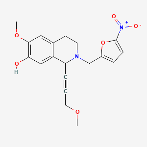 6-methoxy-1-(3-methoxyprop-1-ynyl)-2-[(5-nitro-2-furanyl)methyl]-3,4-dihydro-1H-isoquinolin-7-ol