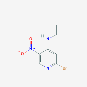 molecular formula C7H8BrN3O2 B12602035 2-bromo-N-ethyl-5-nitro-4-pyridinamine CAS No. 913642-07-6