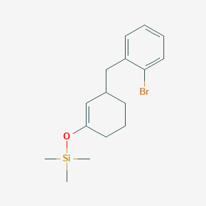 molecular formula C16H23BrOSi B12602116 ({3-[(2-Bromophenyl)methyl]cyclohex-1-en-1-yl}oxy)(trimethyl)silane CAS No. 917837-24-2