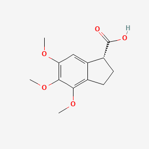 molecular formula C13H16O5 B12602128 (1R)-4,5,6-Trimethoxy-2,3-dihydro-1H-indene-1-carboxylic acid CAS No. 890309-60-1