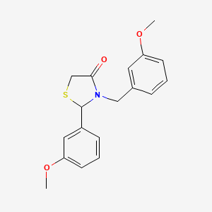 molecular formula C18H19NO3S B12602132 4-Thiazolidinone, 2-(3-methoxyphenyl)-3-[(3-methoxyphenyl)methyl]- CAS No. 918538-39-3
