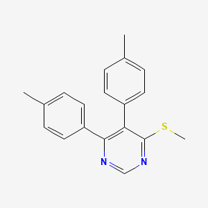 molecular formula C19H18N2S B12602136 Pyrimidine, 4,5-bis(4-methylphenyl)-6-(methylthio)- CAS No. 651316-31-3