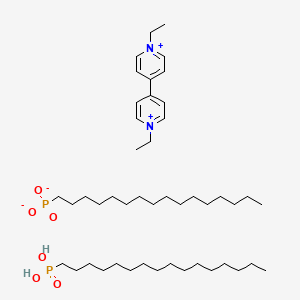 molecular formula C46H86N2O6P2 B12602145 1-Ethyl-4-(1-ethylpyridin-1-ium-4-yl)pyridin-1-ium;hexadecyl-dioxido-oxo-lambda5-phosphane;hexadecylphosphonic acid CAS No. 649554-96-1