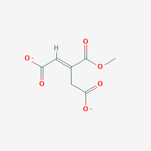 molecular formula C7H6O6-2 B1260216 (E)-3-(methoxycarbonyl)pent-2-enedioate 