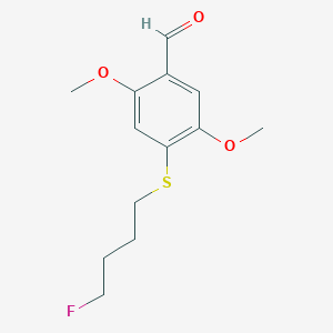 molecular formula C13H17FO3S B12602162 Benzaldehyde, 4-[(4-fluorobutyl)thio]-2,5-dimethoxy- CAS No. 648957-07-7