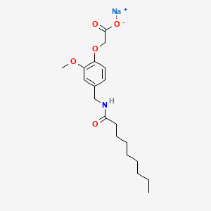 molecular formula C19H28NNaO5 B1260218 Sodium nonivamide acetate CAS No. 146690-24-6