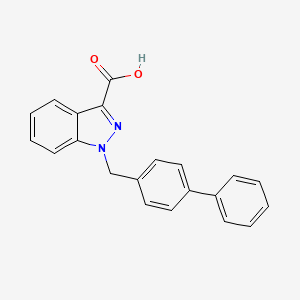 molecular formula C21H16N2O2 B12602197 1H-Indazole-3-carboxylic acid, 1-([1,1'-biphenyl]-4-ylmethyl)- CAS No. 875577-66-5