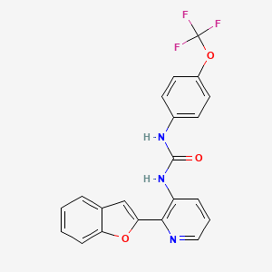 molecular formula C21H14F3N3O3 B12602257 N-[2-(1-Benzofuran-2-yl)pyridin-3-yl]-N'-[4-(trifluoromethoxy)phenyl]urea CAS No. 917966-41-7