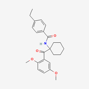 molecular formula C24H29NO4 B12602276 N-[1-(2,5-Dimethoxybenzoyl)cyclohexyl]-4-ethylbenzamide CAS No. 644980-48-3