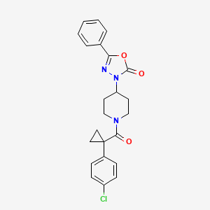 molecular formula C23H22ClN3O3 B1260229 3-[1-[[1-(4-Chlorophenyl)cyclopropyl]-oxomethyl]-4-piperidinyl]-5-phenyl-1,3,4-oxadiazol-2-one 