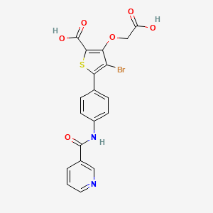 molecular formula C19H13BrN2O6S B1260231 4-Bromo-3-(carboxymethoxy)-5-[4-[[oxo(3-pyridinyl)methyl]amino]phenyl]-2-thiophenecarboxylic acid 
