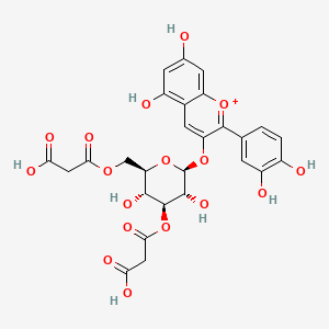 molecular formula C27H25O17+ B1260239 Cyanidin 3-(3'',6''-dimalonylglucoside) CAS No. 171828-60-7