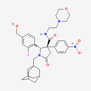 molecular formula C35H43IN4O6 B1260242 (2S,3R)-1-(1-adamantylmethyl)-2-[4-(hydroxymethyl)-2-iodophenyl]-N-[2-(4-morpholinyl)ethyl]-3-(4-nitrophenyl)-5-oxo-3-pyrrolidinecarboxamide 