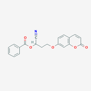 molecular formula C20H15NO5 B12602425 1-Cyano-3-[(2-oxo-2H-1-benzopyran-7-yl)oxy]propyl benzoate CAS No. 646507-39-3