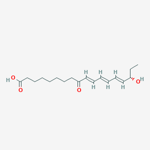 molecular formula C18H28O4 B1260247 (10E,12E,14E,16S)-16-hydroxy-9-oxooctadeca-10,12,14-trienoic acid CAS No. 147383-02-6