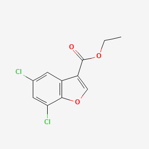 molecular formula C11H8Cl2O3 B12602482 Ethyl 5,7-dichlorobenzofuran-3-carboxylate CAS No. 899795-66-5