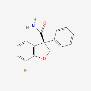 molecular formula C15H12BrNO2 B12602610 (3R)-7-Bromo-3-phenyl-2,3-dihydro-1-benzofuran-3-carboxamide CAS No. 918305-06-3