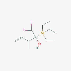 molecular formula C12H24F2OSi B12602658 1,1-Difluoro-3-methyl-2-(triethylsilyl)pent-4-en-2-ol CAS No. 649717-89-5