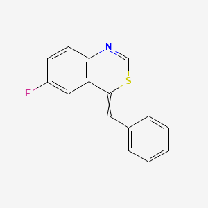 molecular formula C15H10FNS B12602660 4-Benzylidene-6-fluoro-4H-3,1-benzothiazine CAS No. 647025-77-2