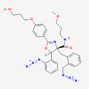 molecular formula C31H34N8O5 B1260268 (4R,5R)-4-[[2-(azidomethyl)phenyl]methyl]-5-(2-azidophenyl)-2-[4-(3-hydroxypropoxy)phenyl]-N-(3-methoxypropyl)-5H-oxazole-4-carboxamide 