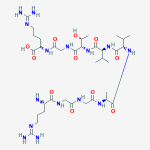 molecular formula C35H65N15O11 B12602723 N~5~-(Diaminomethylidene)-L-ornithylglycylglycyl-L-alanyl-L-valyl-L-valyl-L-threonylglycyl-N~5~-(diaminomethylidene)-L-ornithine CAS No. 651291-92-8