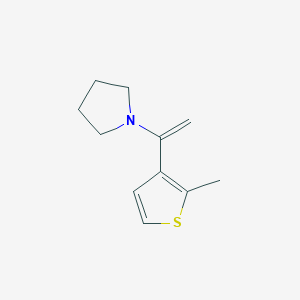 molecular formula C11H15NS B12602728 1-[1-(2-Methylthiophen-3-yl)ethenyl]pyrrolidine CAS No. 917957-71-2