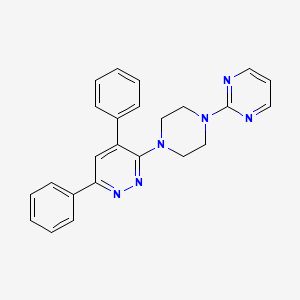 molecular formula C24H22N6 B1260276 Pyridazine, 4,6-diphenyl-3-[4-(2-pyrimidinyl)-1-piperazinyl]- CAS No. 874657-90-6