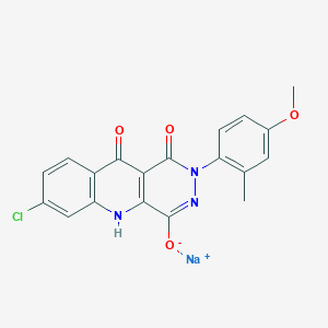 molecular formula C19H13ClN3NaO4 B1260277 sodium;7-chloro-2-(4-methoxy-2-methylphenyl)-1,10-dioxo-5H-pyridazino[4,5-b]quinolin-4-olate 