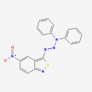 molecular formula C19H13N5O2S B12602779 N-[(5-nitro-2,1-benzothiazol-3-yl)diazenyl]-N-phenylaniline CAS No. 646996-01-2