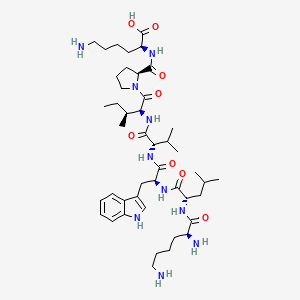 molecular formula C45H74N10O8 B12602821 L-Lysine, L-lysyl-L-leucyl-L-tryptophyl-L-valyl-L-isoleucyl-L-prolyl- CAS No. 873561-40-1