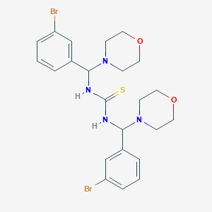 molecular formula C23H28Br2N4O2S B12602828 Thiourea, N,N'-bis[(3-bromophenyl)-4-morpholinylmethyl]- CAS No. 649740-20-5