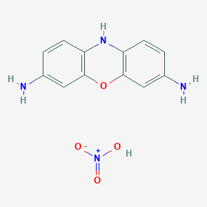 molecular formula C12H12N4O4 B12602897 nitric acid;10H-phenoxazine-3,7-diamine CAS No. 651006-10-9