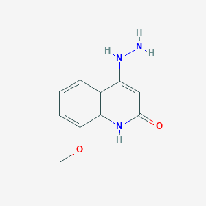 molecular formula C10H11N3O2 B12602906 4-Hydrazinyl-8-methoxyquinolin-2(1H)-one CAS No. 649748-90-3