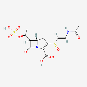molecular formula C13H16N2O9S2 B1260292 (5R,6R)-3-[(E)-2-acetamidoethenyl]sulfinyl-7-oxo-6-[(1S)-1-sulfooxyethyl]-1-azabicyclo[3.2.0]hept-2-ene-2-carboxylic acid 