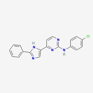 molecular formula C19H14ClN5 B12603018 N-(4-chlorophenyl)-4-(2-phenyl-1H-imidazol-5-yl)pyrimidin-2-amine CAS No. 647030-53-3
