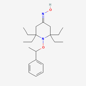 molecular formula C21H34N2O2 B12603036 N-[2,2,6,6-Tetraethyl-1-(1-phenylethoxy)piperidin-4-ylidene]hydroxylamine CAS No. 918544-38-4