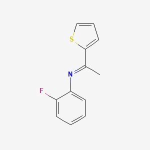 molecular formula C12H10FNS B12603039 Benzenamine, 2-fluoro-N-[1-(2-thienyl)ethylidene]- CAS No. 646502-88-7
