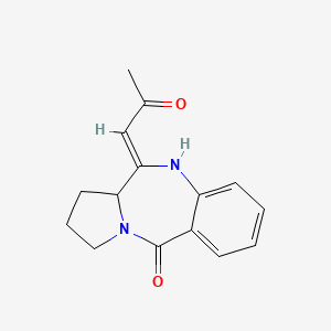 molecular formula C15H16N2O2 B1260304 11-(2-Oxopropylidene)-1,2,3,10,11,11a-hexahydro-5H-pyrrolo[2,1-c][1,4]benzodiazepine-5-one 